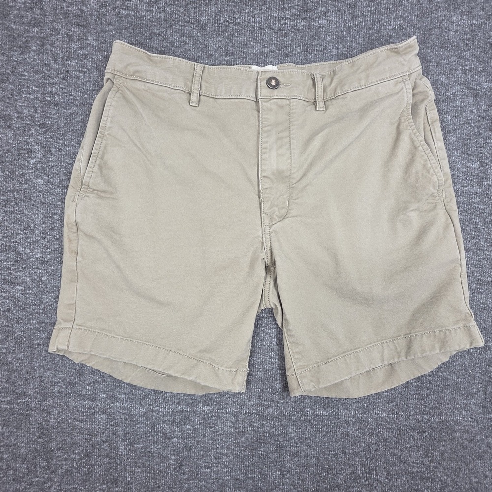 Flint And Tinder Chino Shorts Mens Sz 30x6.5 Khaki Stretch Hiking Walking Casual